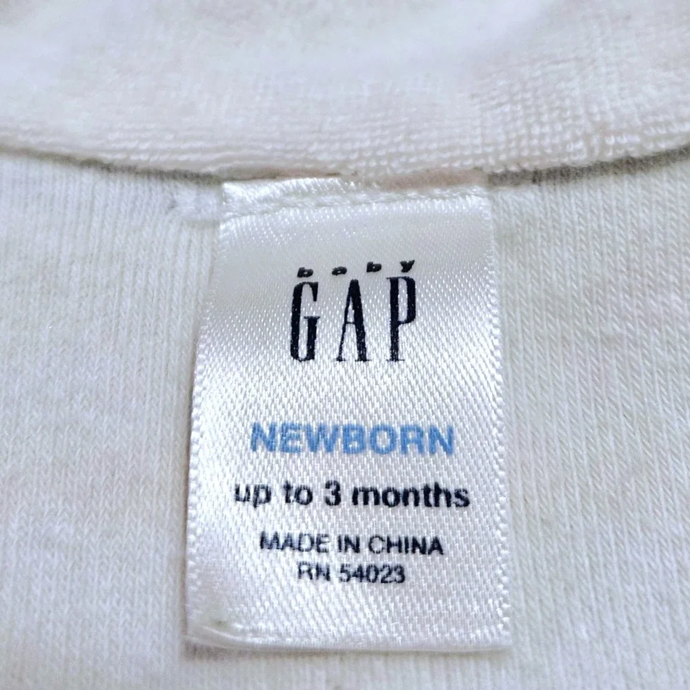 Vintage Baby GAP Hooded Terry Cloth Swim Cover Up Romper 0-3 Months 2005 Pool